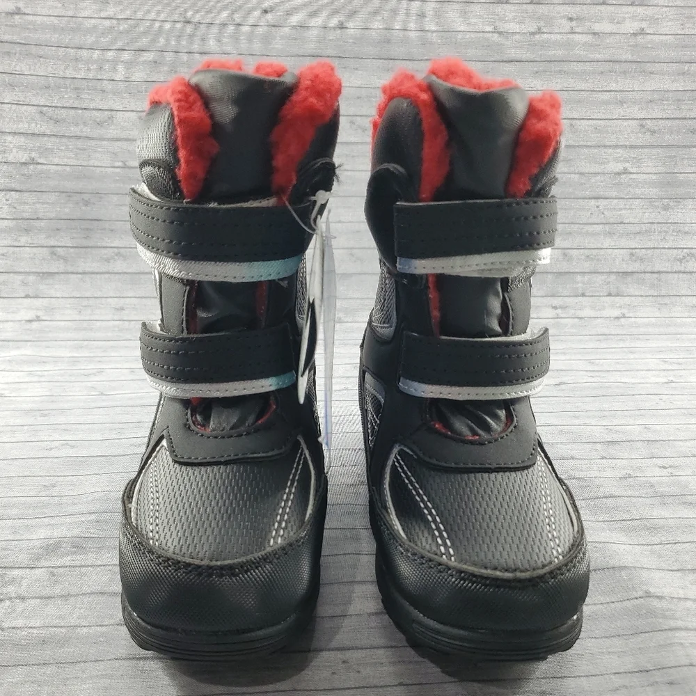 NWOB Totes Snow Winter Waterproof Boots Totes Tayton Black Red Size 11‎ Child
